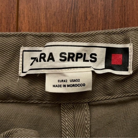 Zara SRPLS Pants Mens Size 32 Limited Edition Wide Leg Stretch Beige - Picture 6 of 7